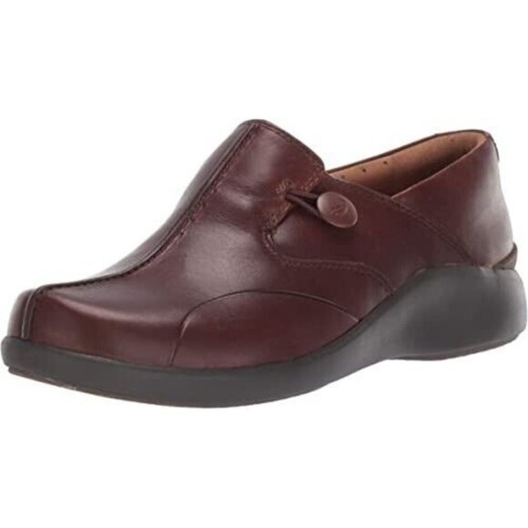 Clarks Women's Un.Loop 2 Walk Loafer Dark Tan Slip On NEW 11 W - Picture 1 of 8